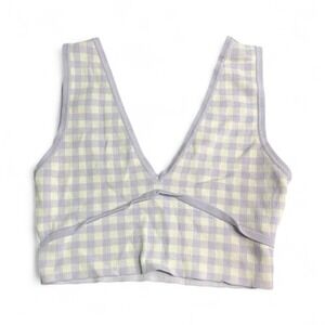 Zara Lavender Gingham Knit Bralette Top